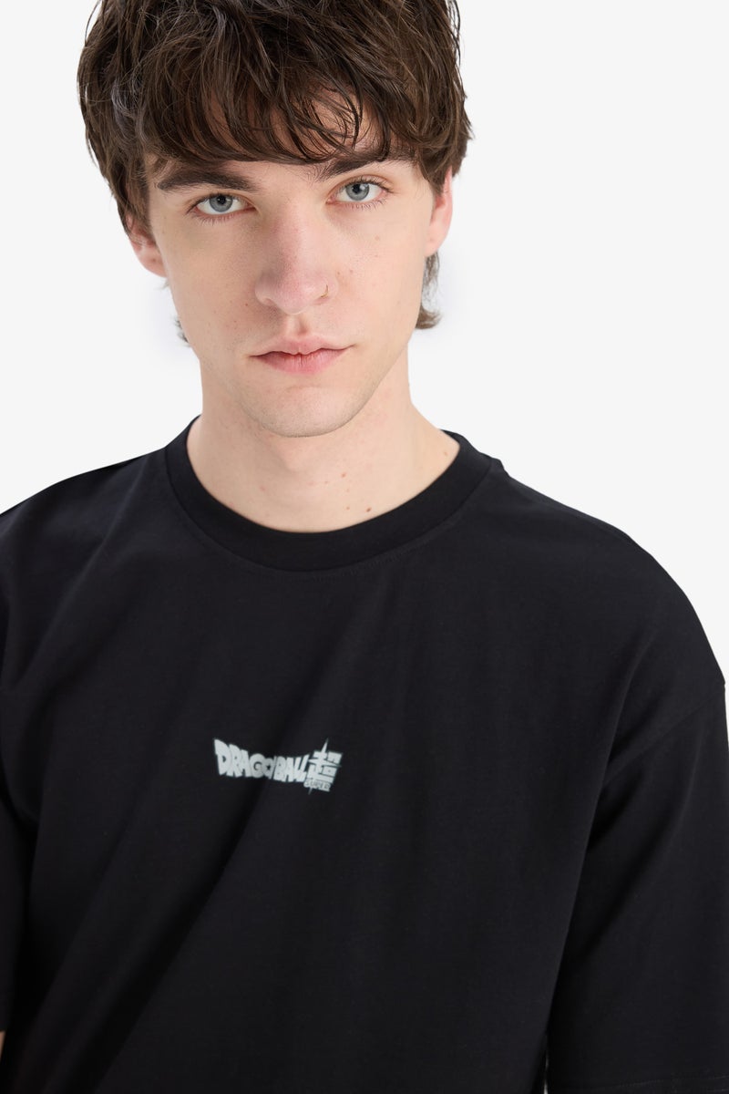 DeFacto Black Man Boxy Fit Dragon Ball Crew Neck Printed Short Sleeve T-Shirt Casual - Image 5